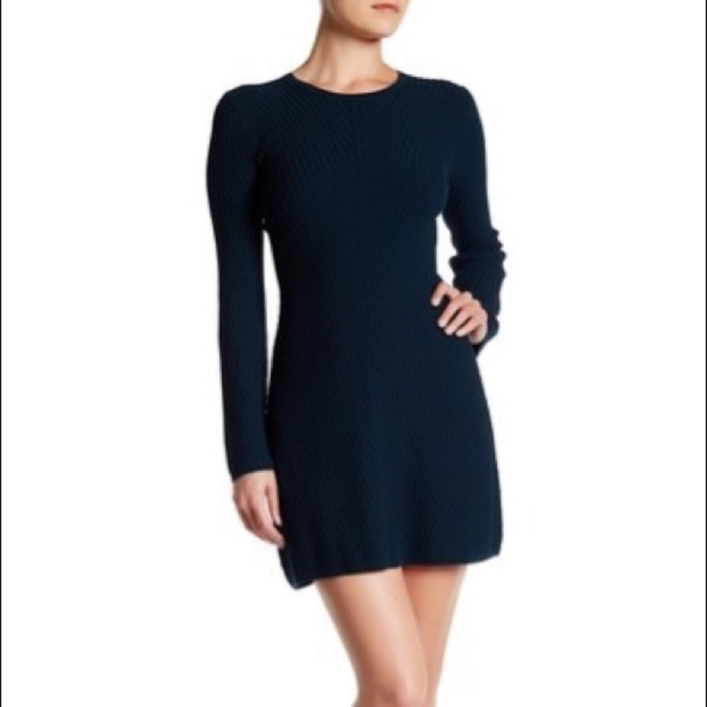 Theory Ardesia Bell Sleeve Sweater Dress in Dark Mineral S